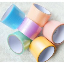 민냥이 펄반짝이 테이프공 볼테이프 만들기 폭 4.8cm 끊김없는 말랑이 장난감, 파랑