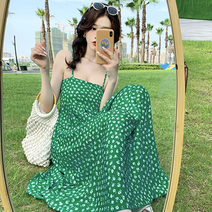 입미 플라워 끈 나시 롱 원피스