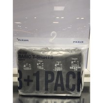 [폴햄][NC순천점] POLHAM 남녀공용 순면 100% 반팔티셔츠 블랙 검정 3+1 PACK BBBB /화이트(흰색)4장 WWWW