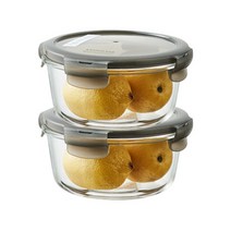 락앤락 오븐글라스 내열유리 밀폐용기 2개 - 냉장고.냉동실정리 전자렌지반찬통 이유식.햇반밥보관 레인지, 650ml