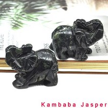 1.5 코끼리 동상 천연 돌 로즈 쿼츠 치유 크리스탈 새겨진 동물 인형 방 장식 보석 공예 악세사리, 02 10pcs, 23 Kambaba Jasper