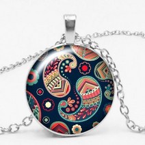 불교 염주 관음보살 불상 글래머 국적 바람 시리즈 요가 만다라 유리 보석 목걸이 라운드 탑 펜던트 쥬얼리, 1 4, 은_50cm