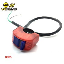 전동킥보드 경적스위치 킥보드깜빡이범용 모터사이클 핸들 바 스위치 모터 ATV 바이크 DC12V/10A 블랙, 02 빨간