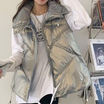 실버라이트 패딩조끼 여성 여자 추천 코디 초겨울 오버핏 골프 경량 베스트