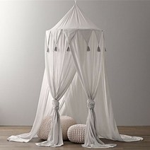 pudcoco kids baby bed canopy bedcover 모기장 프린세스 커튼 침구 돔 텐트 더블 킹 사이즈 파리 곤충 보호, 밝은 회색