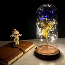 부케유리돔 꽃 장미 튤립 카네이션 무드등 미녀와 야수 영원한 플라스크 웨딩 장식 인공 커버 발렌타인 날 선물 홈 장식, 008