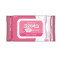 [유니크앤몰] 크리넥스 수앤수 실키소프트 오리지널 58매 아기물티슈, 8팩