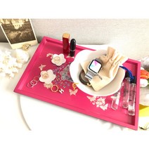 핑크 제나 프리미엄 천연 옻칠 트레이 테이블매트 식탁매트 데코 자개쟁반, 1개