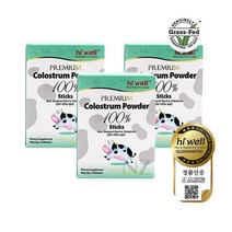 [본사직배송] 하이웰 초유 파우더 스틱 100% 3개 5개 6개 초유 단백질 분말 뉴질랜드 초유파우더 자연 방목 인증, 2g