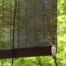 줄무늬 대나무 자동문발 (현관발 블라인드 대나무발 롤스크린 창문발 인테리어)