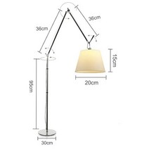 패브릭 전등갓 플로어 램프 금속 거실 침실 바닥 조명 독서 조인트 조정 E27 Artemide Tolomeo 스탠딩, [01] style-B