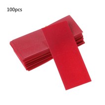 100 PCS 배터리 수축 필름 플랫 너비 PVC 열 수축 튜브 슬리브 모듬 키트 랩 18650 리튬 배터리 용 배터리 랩, 빨간색