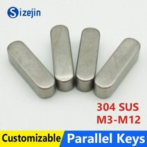 R핀 스냅핀 고정핀 평행 키 핀 304 스테인레스 스틸 A2 라운드 엔드 플랫 M3 M4 M5 M6 M8 M10 M12 스퀘어 바 10개 295198, M6x6x12