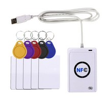 nfc 리더 usb acr122u 비접촉식 스마트 ic 카드 및 라이터 rfid 복사기 uid 변경 가능 태그 sdk cd 5 개, 5 개의 UID 키 포함