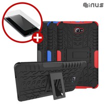 이스카이 (강화유리 증정) 삼성 갤럭시탭 A6 10.1 스탠드 아머 거치 태블릿 케이스 세트 SM-T580 T585, 아머_레드(+강화유리1매)