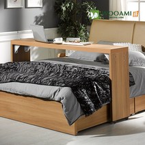 우아미샵 3서랍 3way멀티수납침대프레임_매트리스, 03.다용도베드테이블D/Q(공용), 내추럴