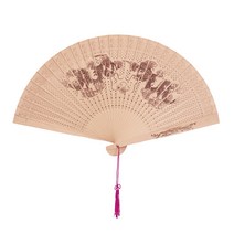 전통 풍경 (나무향 전통부채 B타입 중형- 쌍용) 접이식 동양화 향나무 부채