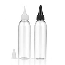 허브스프레이 플라스틱용기 뾰족캡 흰색 검정100~500ml, 120ml, 투명용기 흰색캡, 1개