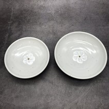 여주도자기 배꽃정감 사각찬기(미니/소/중/대) 원찬기(중/대), 1개, 원찬기(중)