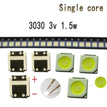 tv백라이트 교체 tv수리 모니터수리 tkdmr 10050pcs 고전력 led 싱글 코어 또는 듀얼 코어 1.5w 3030 3v 콜드 화이트 150lm toepassing, 단일 코어, 100개