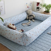 [아망떼] 레오파드 알러지케어 범퍼쿠션4개세트(저데니아 항균솜세트)_블루