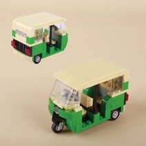 소형트렉터 MOC 수송 자동차 모델 픽업 트럭 빌딩 블록 스피드 보트 시티 엔지니어링 차량 트랙터 벽돌 DIY 교육 완구 선물, 7.Tricycle