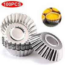 DIY 제빵 100/50 Pc 일회용 실버 컵케익 계란 타트 금형 쿠키 푸딩 붙지 않는 케이크 베이킹 과자 도구, [02] B
