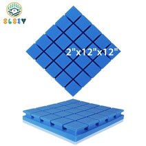 어쿠스틱 폼 내화 6 12 24 pcs ktv 룸 벽 소음 감소 절연 홈 음악 스튜디오 방음 벽 폼 패널, pmfk5x5-블루, 24개, 중간 밀도