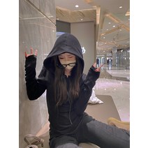 여성 후드티 반팔 티셔츠 롱 반팔티 여자후드티 오버핏 인박카032