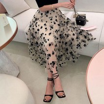 [미나그램] 디플 플라워 쉬폰 스커트