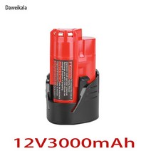 전동킥보드 배터리 TURPOW-12V 6000MAH 충전식 Milwaukee M12 XC 무선 도구 48-11-2402 48-11-2411 48-11-2401 MIL-12A-L, [01] 12V3000mah1pcs