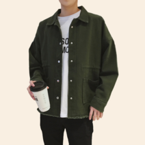 30대 40대 남자 오버핏 루즈핏 캐주얼 트러커 자켓 데일리룩 블랙 카키