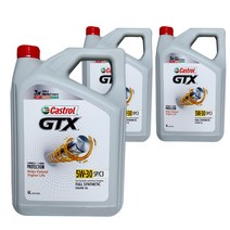 CASTROL 캐스트롤 GTX 5W30 SN C3 6L 겸용 엔진오일, 3개, GTX 5W30 6L, 3개