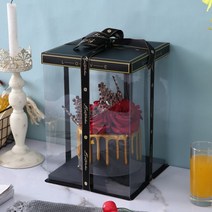 2단 케이크 투명 선물 포장 박스 상자 케이스 5개 1세트 미니 1호 2호 3호, H + 6인치 2단 22x22x24