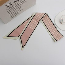 머리 리본 패션 한국어 꽃 인쇄 실크 새틴 스카프 긴 활 두건 가방 포니 테일 홀더 여자 헤어 액세서리