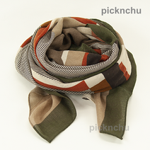 픽앤추 롱스카프 체크모늬 호피무늬 봄 가을 스카프