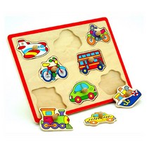 교통수단 그림 두돌아기 나무 꼭지퍼즐 2세 손장난감 퍼즐조각 탈것 손잡이 아기장난감 장난감 블록