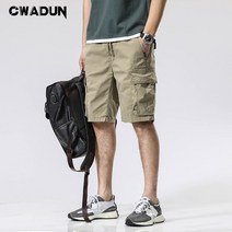 Cwadun 남성 5부 스판 카고 밴딩 반바지 4컬러 빅사이즈