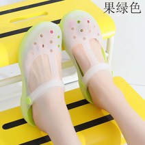 [항공배송] Dongdong 신발 여성 샌들 메리 제인 색상 변경 투명 젤리 신발 여성 신발 비치 신발 여성 두꺼운 여행 비 슬립 샌들