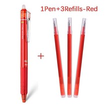 파일럿 대용량 0.5mm 매직 지울 수있는 젤 펜 멀티 컬러 리필 세트 포함 학교 사무실 라이팅 용품 일본 문구, [14] 1pen 3refills-Red