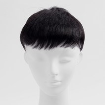 정수리 가발 블랙 부분 탈모 똑딱 인모 자연스러 M자 O자 엠자, 1개, 중형