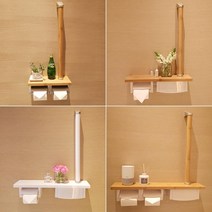 화장실 인테리어 휴지걸이 2롤 원목 우드 벽부착, 단일사이즈, A