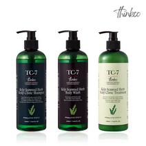 띵코 TC-7 켈프 씨위드 허브 스칼프 샴푸/헤어트리트먼트/바디워시 다시마추출물 택1 500ml 총3세트, [500ml] 샴푸x3