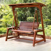 흔들의자 야외정원 리조트 캠핑장 엔틱 방부목 2인용, B