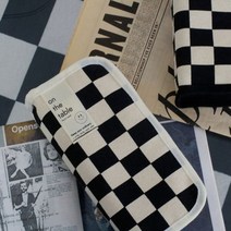 펜케이스 (checkerboard) 필통 학생 문구 체커보드필통, 블랙체커보드, 본상품선택, 1개