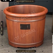 참나무 편백나무족욕기 족욕통 히노끼 대야 스팀 습식 풋스파, 30cm 높이/두꺼운 오크 배럴 + 선물 가방