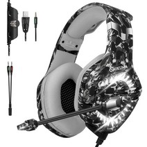 ANKRIC 헤드폰 K1pro 헤드셋 헤드셋 컴퓨터 보드 게임 헤드셋 PS4 게임용 게임용 헤드셋 스테레오 블루투스헤드폰, 위장 회색