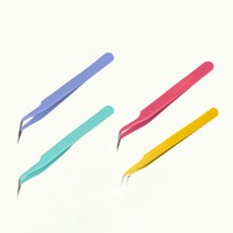 다꾸 스티커 집게 네일아트 비즈 공예 정밀 작업 핀셋, 퍼플