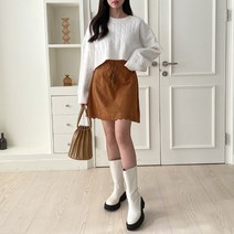 수키 [수키] 인디안테슬리본 펀칭레이스 미니스커트 1108087