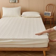 패밀리 침대 패드 센스맘 라지킹 이부자리 두꺼운 퀼트 탄성 장착 시트 매트리스 보호 커플 더블 유로 퀸 린넨 통기성 무소음 커버, B_2 베갯잇 48x74cm